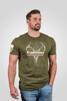 Traditions Nineline Olive Short Sleeve T-Shirt With Traditions Logo Men's 2XL A100NSSO2XL