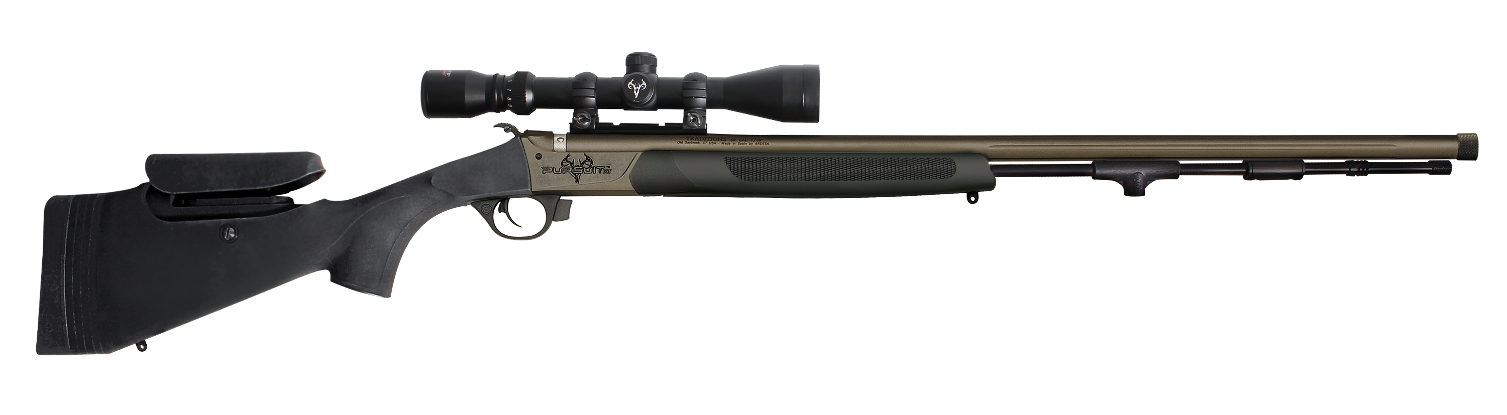 PURSUIT™ XT PRO SERIES .50 CAL BLACK / TUNGSTEN PREMIUM CERAKOTE FINISH WITH 3.5-10X44 SCOPE