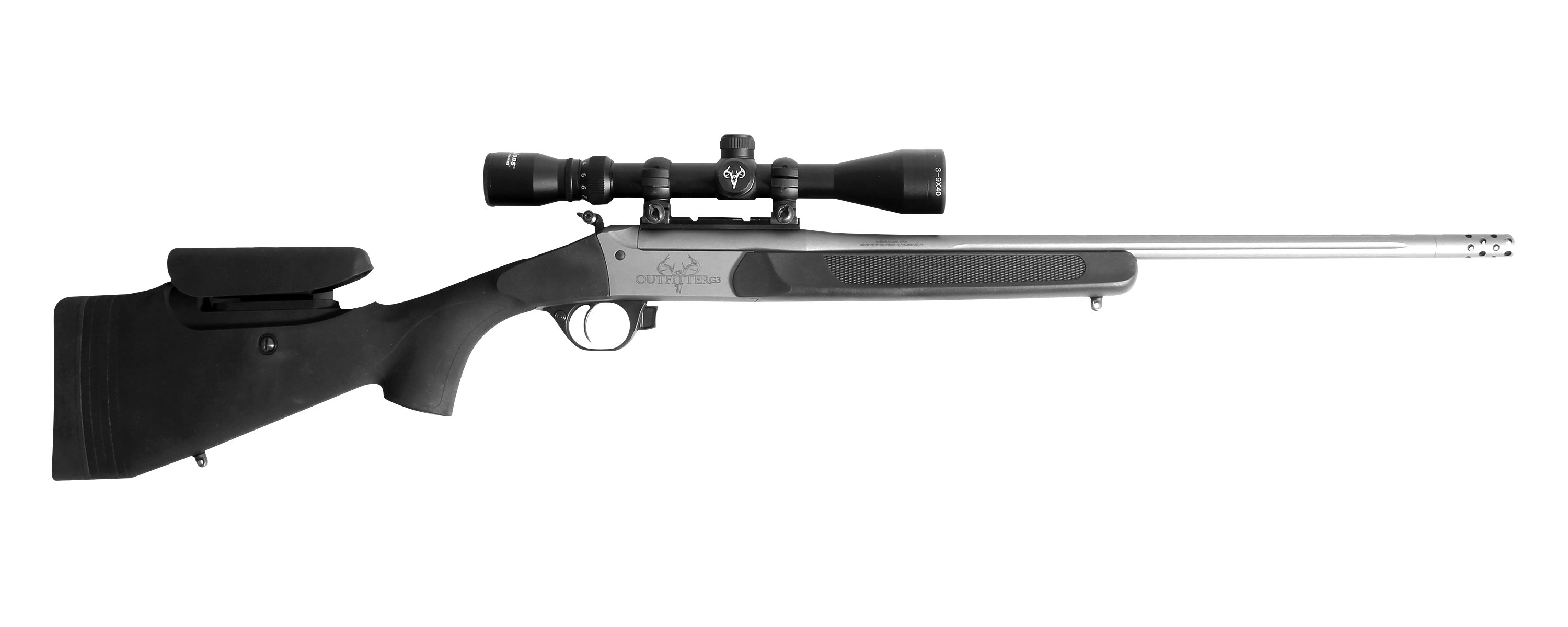 OUTFITTER G3 PRO SERIES RIFLE 450 BUSHMASTER BLACK/CERAKOTE WITH 3-9X40 BDC SCOPE