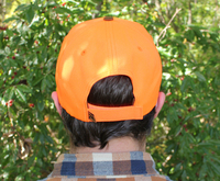 Traditions Blaze Orange Hat with Brown Visor and Leather Patch