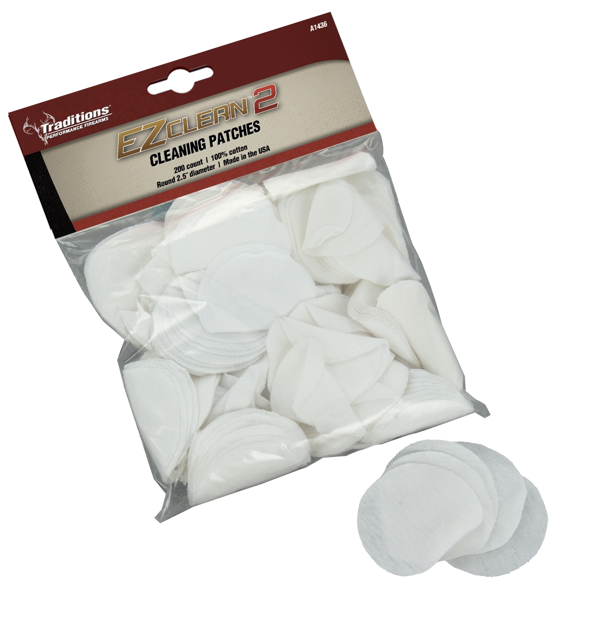 EZClean2® Cleaning Patches .45-.54 cal 100 per package A1434