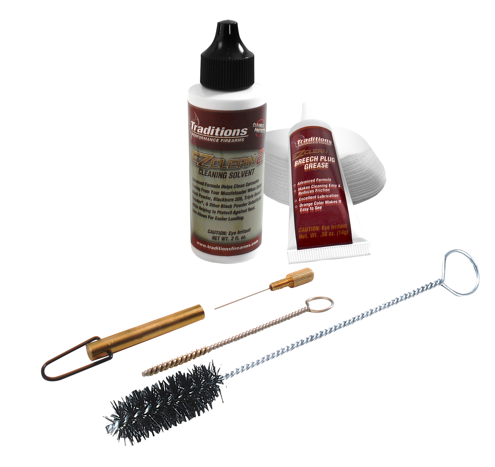 BLACK POWDER ACCESSORY CLEANING KIT .58 CAL EMSSBPA58 LUBED PATCHES & ACC. 